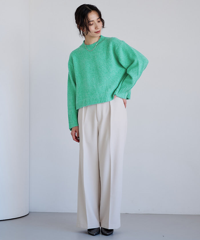 ユアーズ ur's クルーネッククロップドオーバーサイズニット （ベージュ） ベージュ