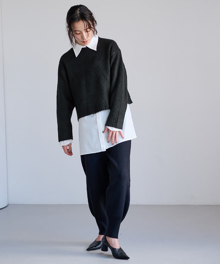 ユアーズ ur's クルーネッククロップドオーバーサイズニット （ベージュ） ベージュ