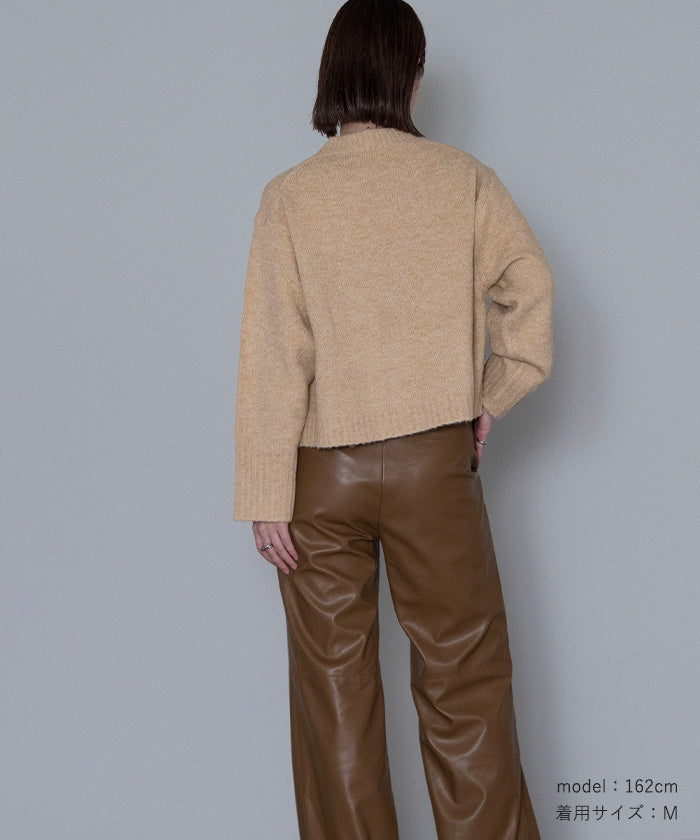 ユアーズ ur's クルーネッククロップドオーバーサイズニット （ベージュ） ベージュ