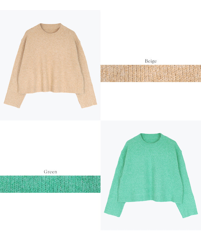 ユアーズ ur's クルーネッククロップドオーバーサイズニット （ベージュ） ベージュ