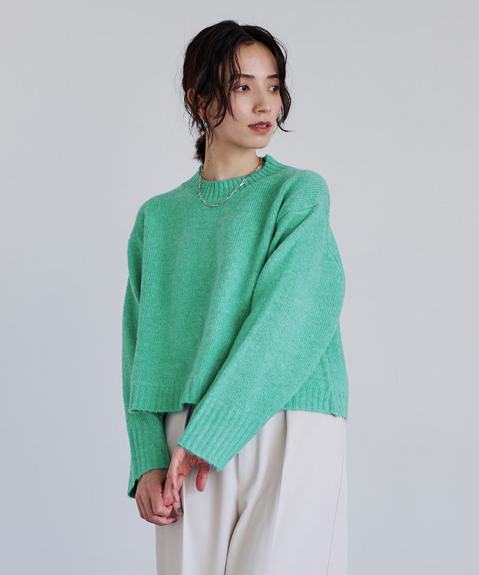ユアーズ ur's クルーネッククロップドオーバーサイズニット （グリーン） グリーン