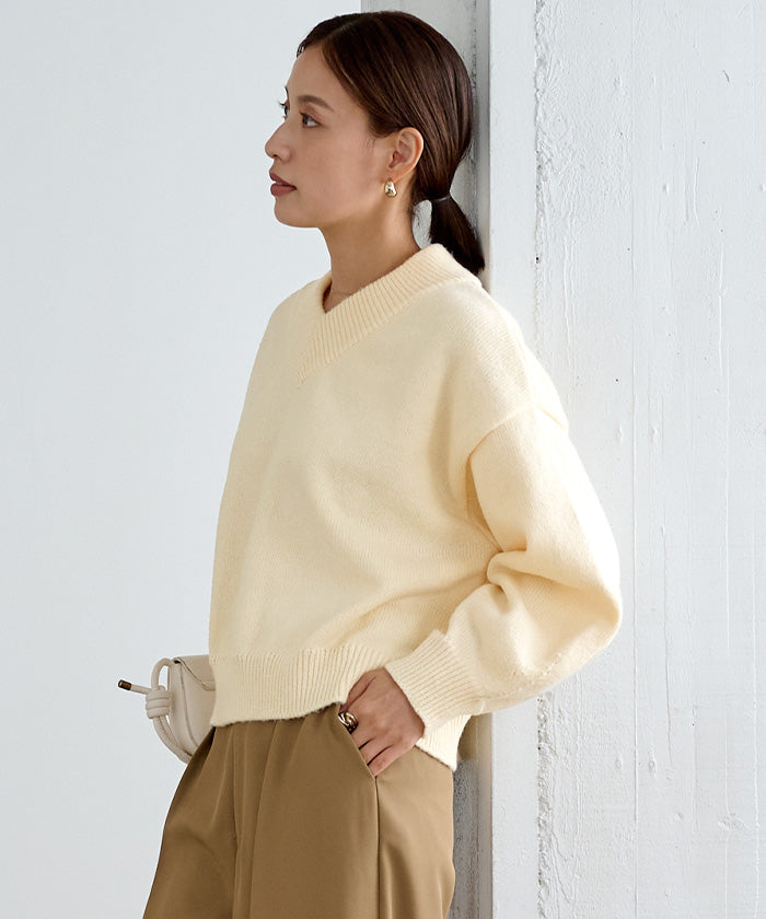 ユアーズ ur's Vネックラグランニットプルオーバー