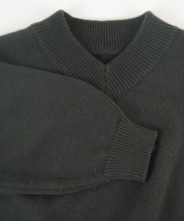 ユアーズ ur's Vネックラグランニットプルオーバー