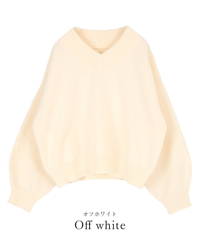 ユアーズ ur's Vネックラグランニットプルオーバー