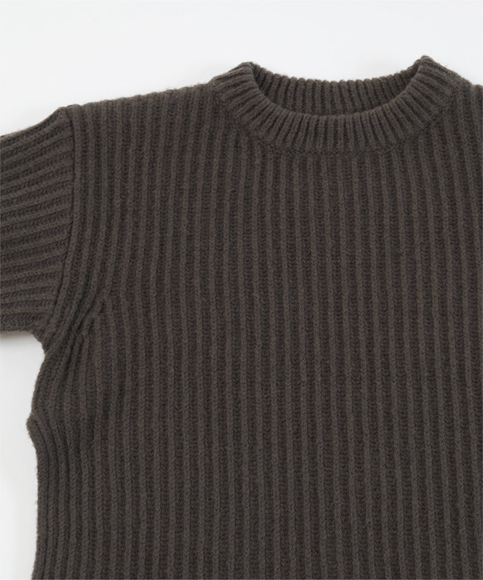 ユアーズ ur's クルーネックダブルカフスワイドニット