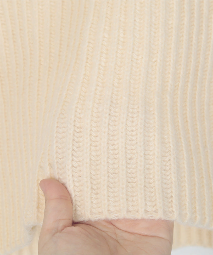 ユアーズ ur's クルーネックダブルカフスワイドニット