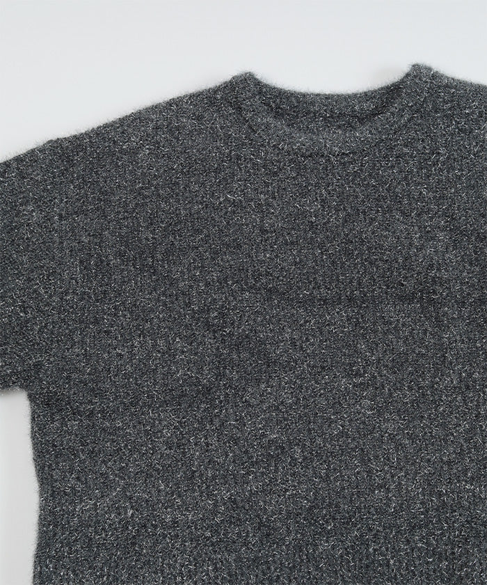 ユアーズ ur's ガラスヤーンショートクルーネックニット