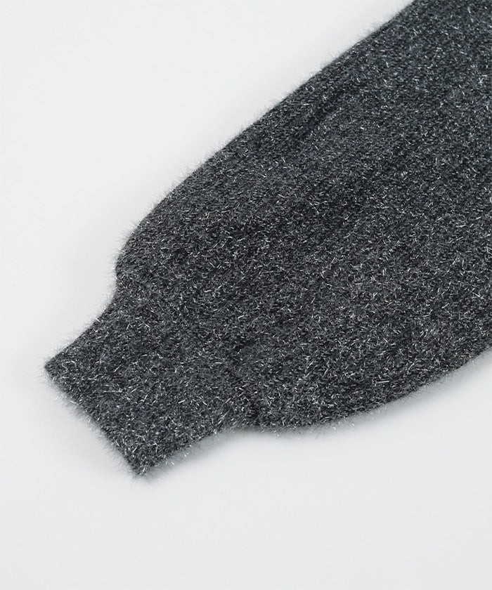 ユアーズ ur's ガラスヤーンショートクルーネックニット