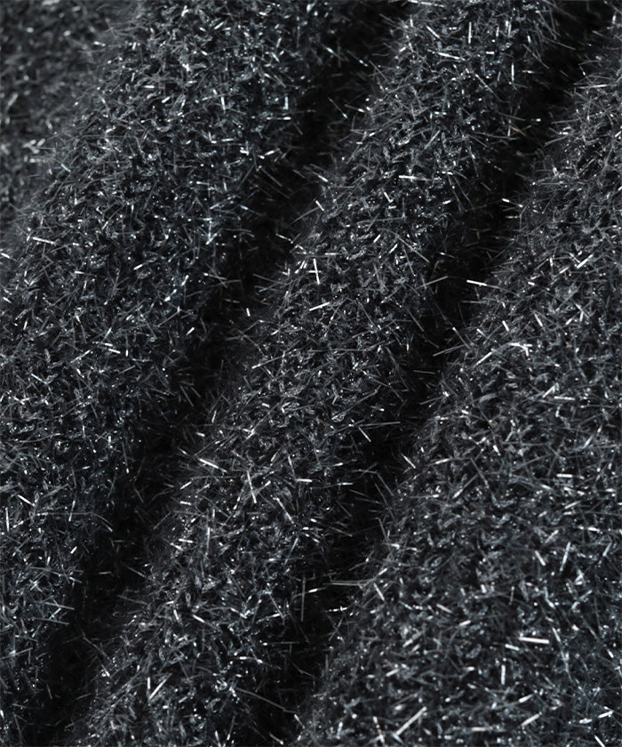 ユアーズ ur's ガラスヤーンショートクルーネックニット