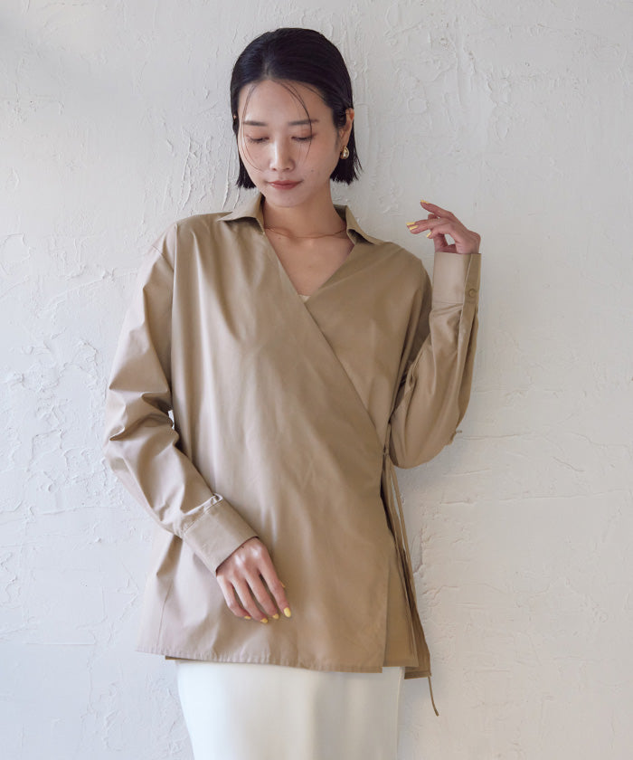 ユアーズ ur's スキッパーラップシャツ （ダークネイビー） ダークネイビー