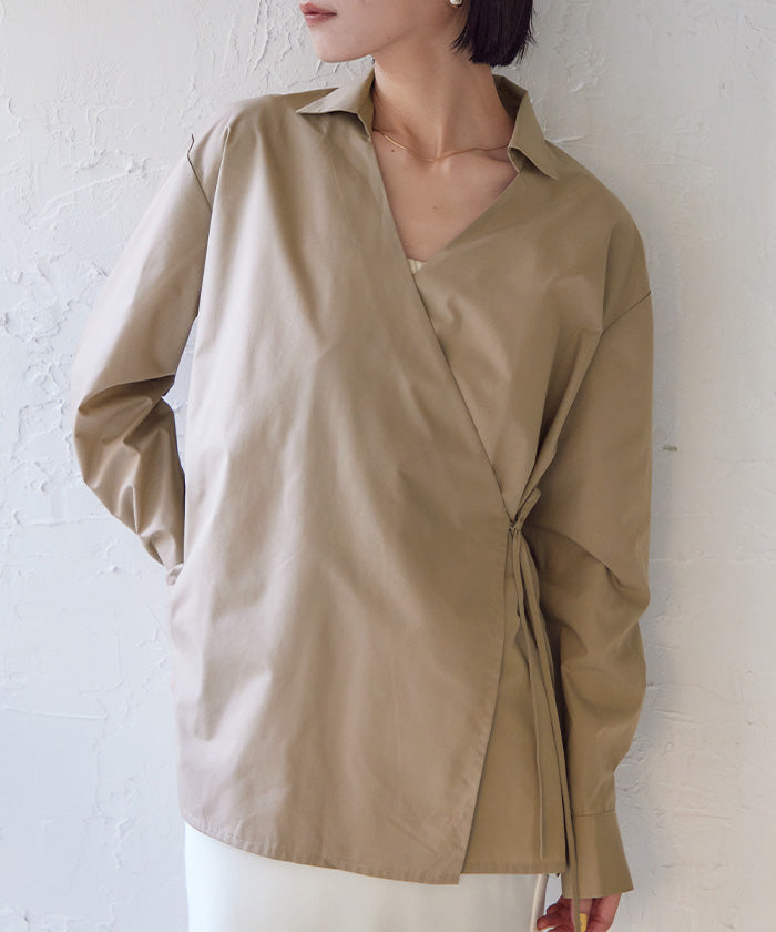 ユアーズ ur's スキッパーラップシャツ （ダークネイビー） ダークネイビー