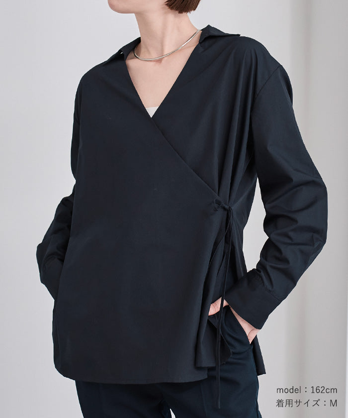 ユアーズ ur's スキッパーラップシャツ （ダークネイビー） ダークネイビー