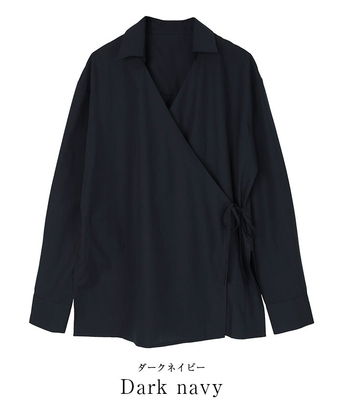 ユアーズ ur's スキッパーラップシャツ （ダークネイビー） ダークネイビー