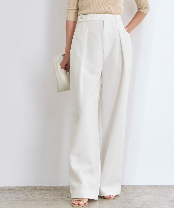 ユアーズ ur's belt design one tuck wide pants