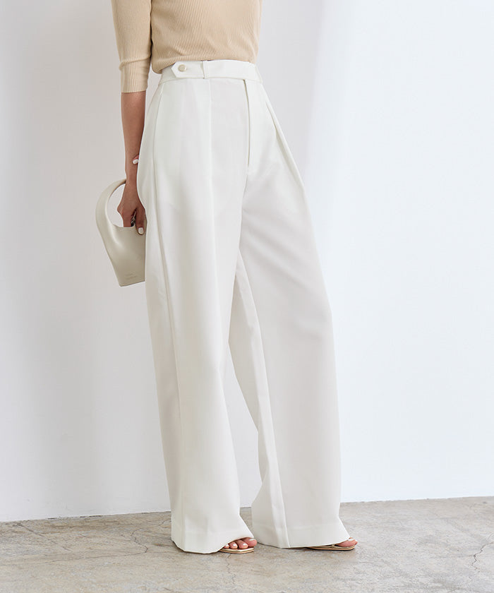 ユアーズ ur's belt design one tuck wide pants