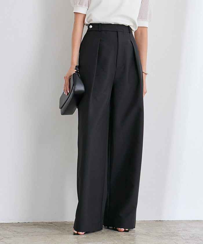 ユアーズ ur's belt design one tuck wide pants