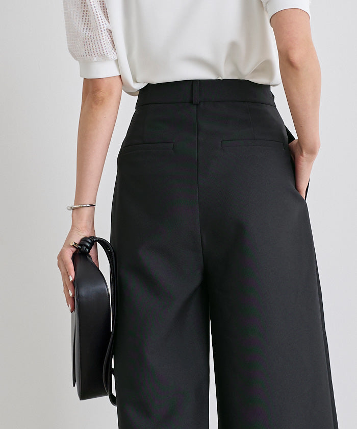 ユアーズ ur's belt design one tuck wide pants