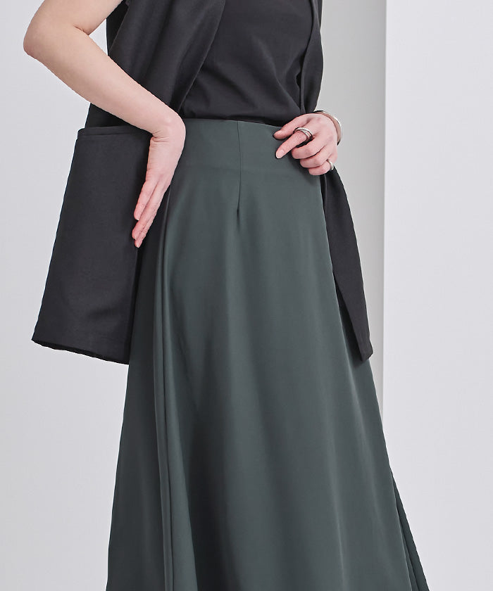 ユアーズ ur's 撥水フレアドレープスカート （ベージュ） ベージュ