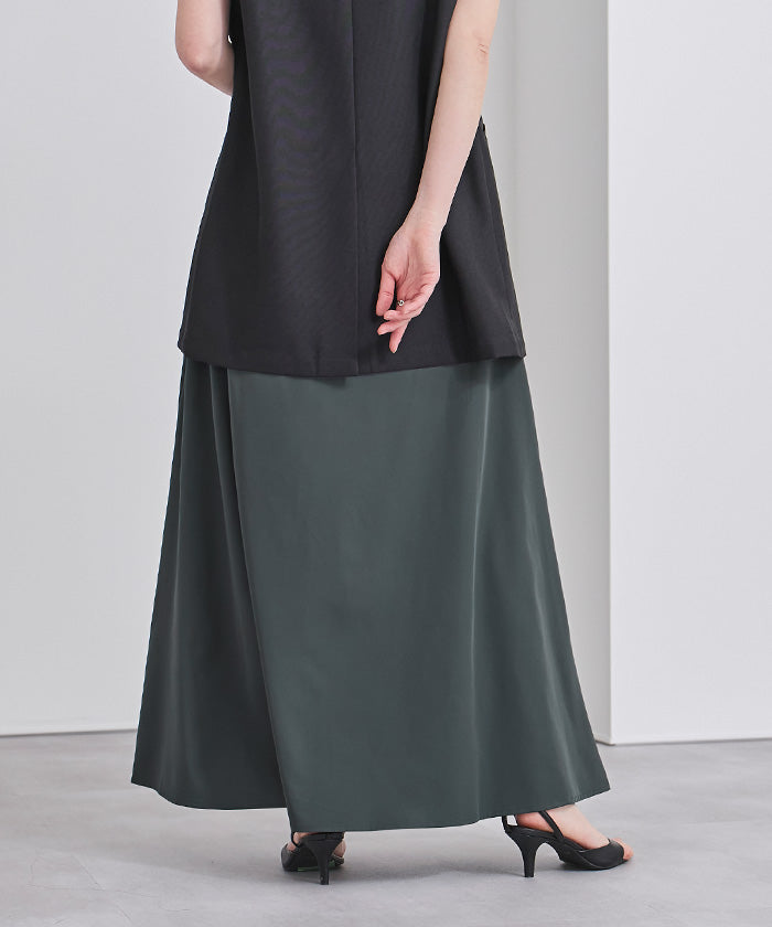 ユアーズ ur's 撥水フレアドレープスカート （ベージュ） ベージュ