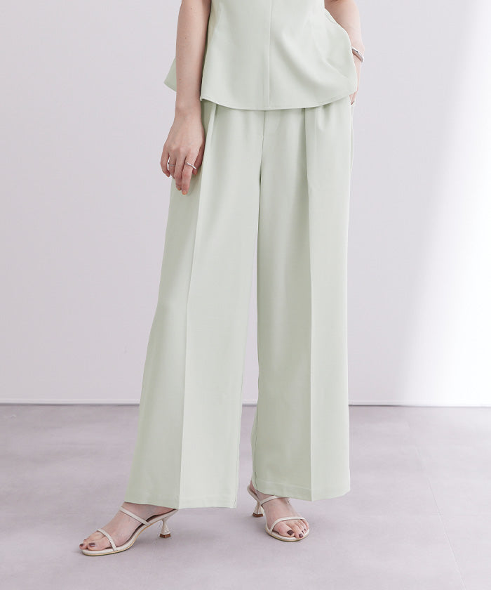 ユアーズ ur's 美シルエットリラックスワイドパンツ （ホワイト） ホワイト