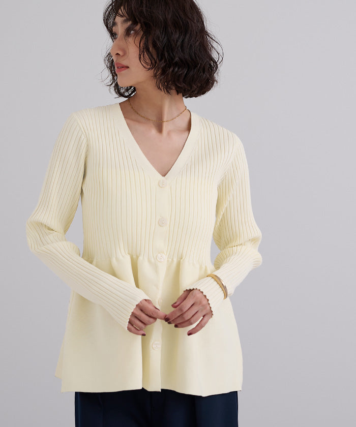 ユアーズ ur's 前後2wayペプラムニットトップス （ブラック） ブラック