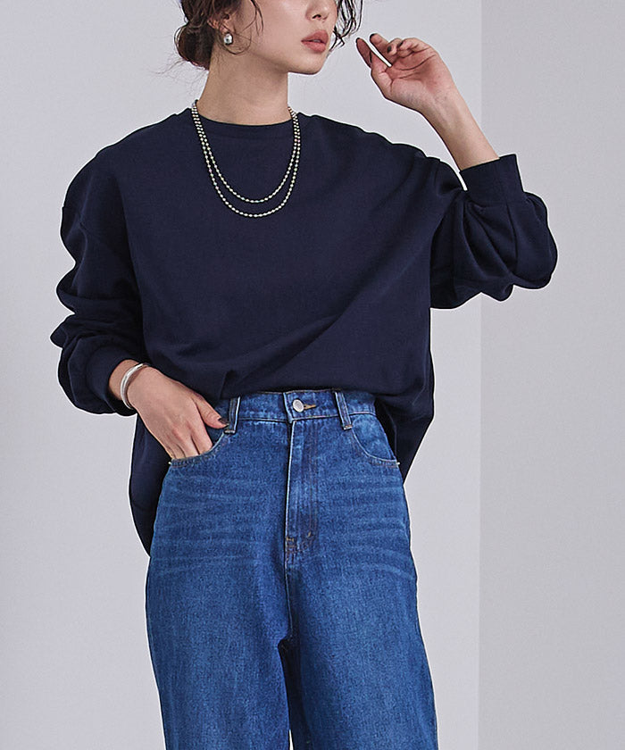 ユアーズ ur's ベーシックロングTシャツ （ダークネイビー） ダークネイビー
