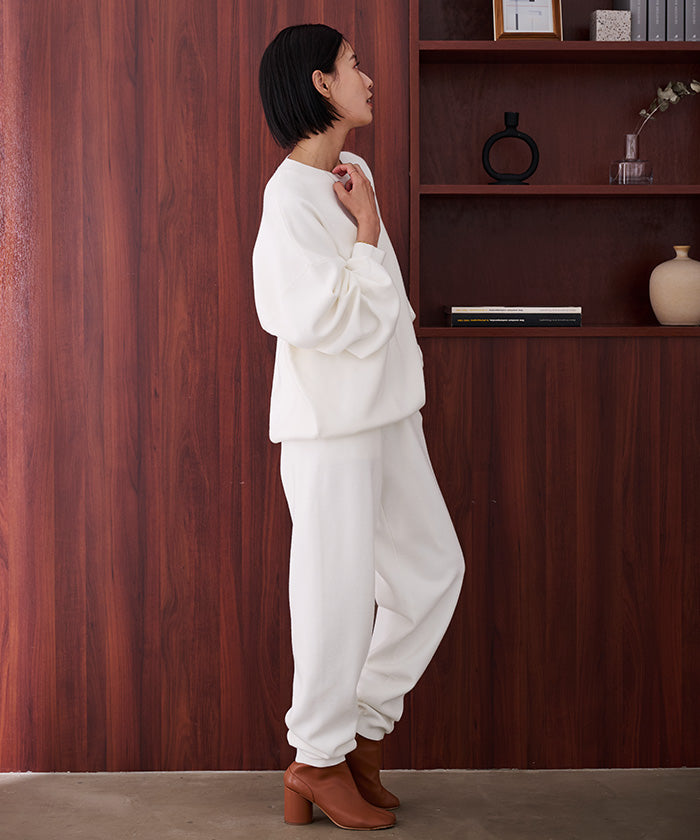 ユアーズ ur's スウェットライクニットジョガーパンツ （ブラック） ブラック