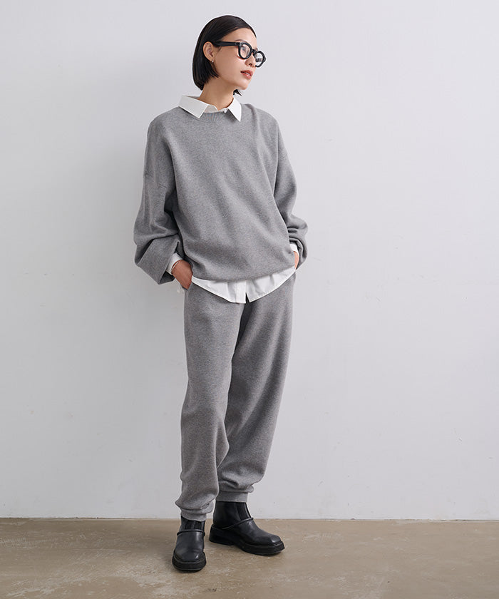 ユアーズ ur's スウェットライクニットジョガーパンツ （ブラック） ブラック