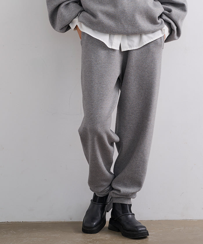 ユアーズ ur's スウェットライクニットジョガーパンツ （ブラック） ブラック