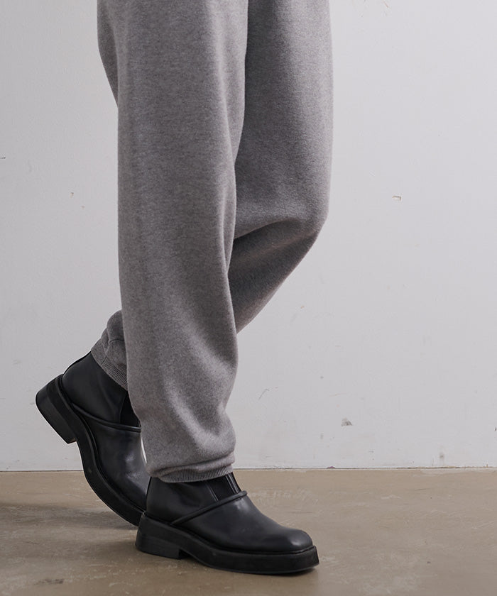 ユアーズ ur's スウェットライクニットジョガーパンツ （ブラック） ブラック