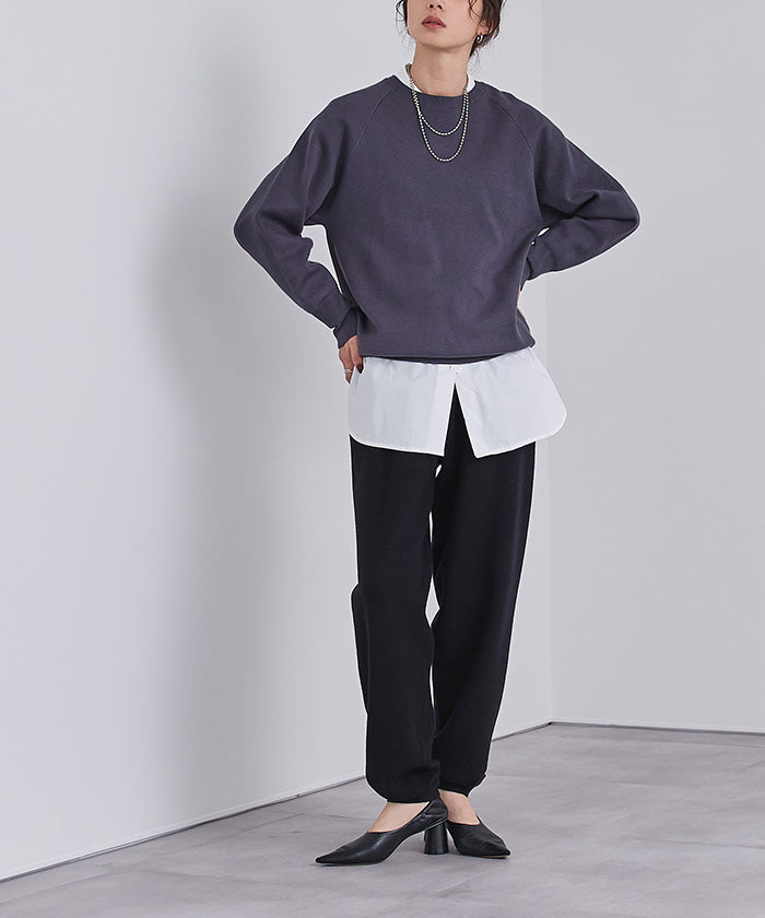 ユアーズ ur's スウェットライクニットジョガーパンツ （ブラック） ブラック