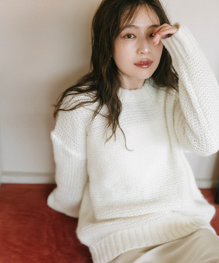 ユアーズ ur's オーバーサイズローゲージニット （ブラック） ブラック