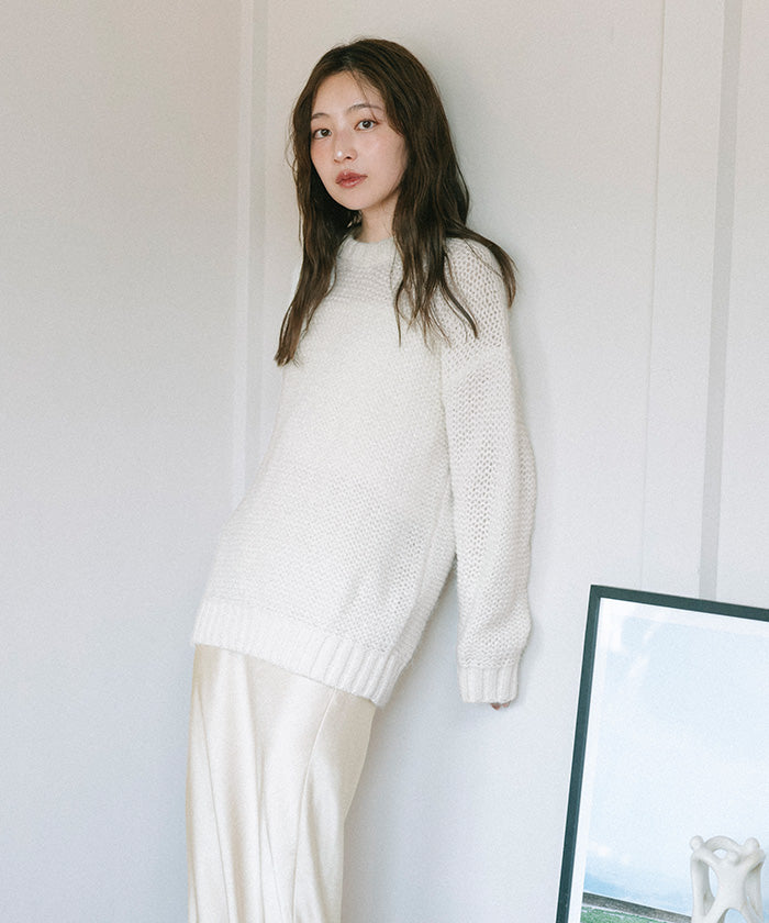 ユアーズ ur's オーバーサイズローゲージニット （ブラック） ブラック