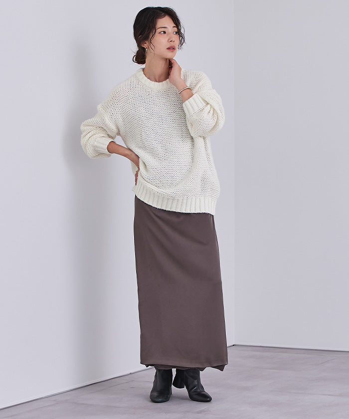 ユアーズ ur's オーバーサイズローゲージニット （ブラック） ブラック