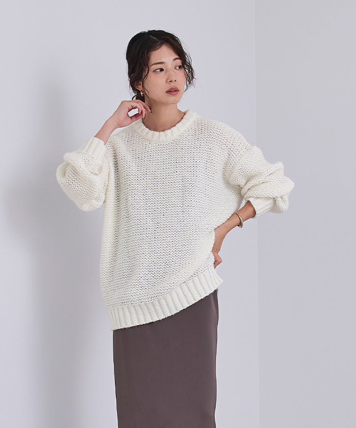 ユアーズ ur's オーバーサイズローゲージニット （ブラック） ブラック