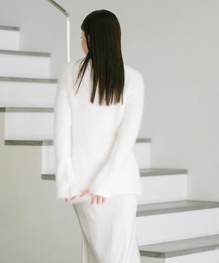 ユアーズ ur's 襟付きシャギーニットカーディガン （チャコール） チャコール