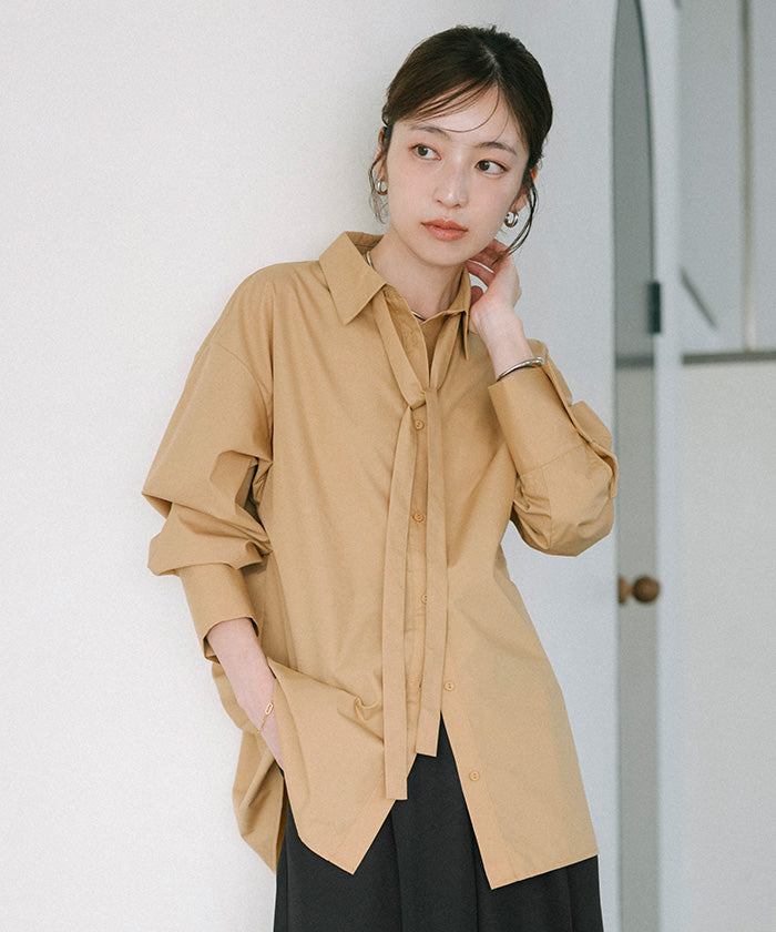 ユアーズ ur's マルチwayボウタイ/カシュクールシャツ （ベージュ） ベージュ