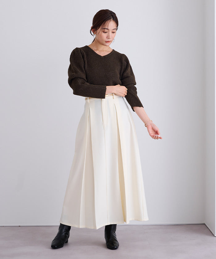 ユアーズ ur's 前後2wayパフスリーブニット （ベージュ） ベージュ