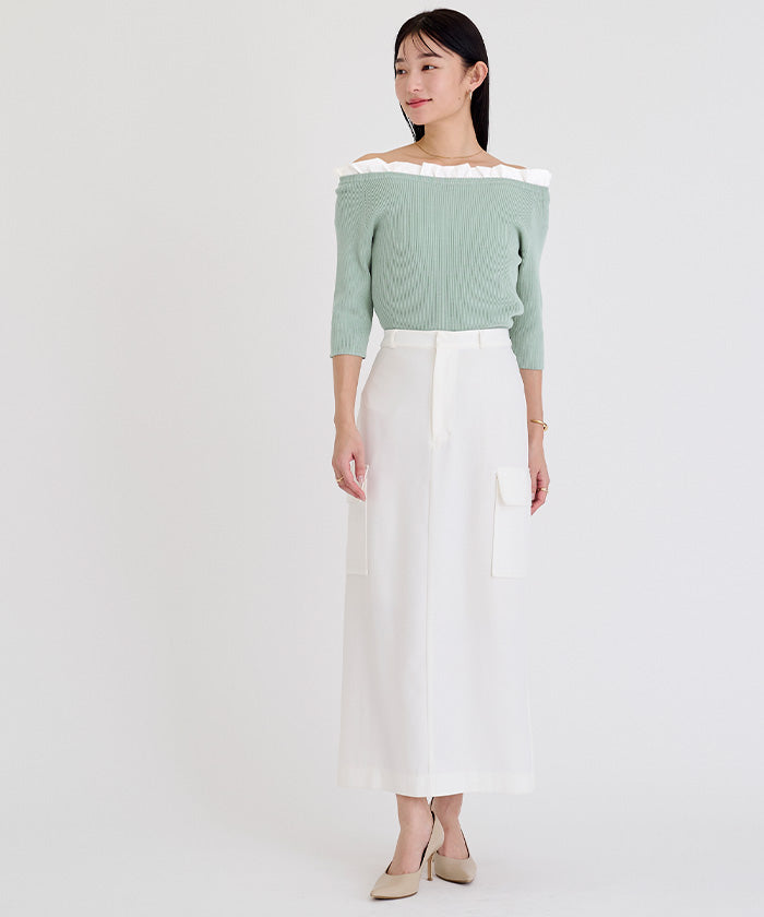 ユアーズ ur's 2wayフリルネックニット （ブラック） ブラック