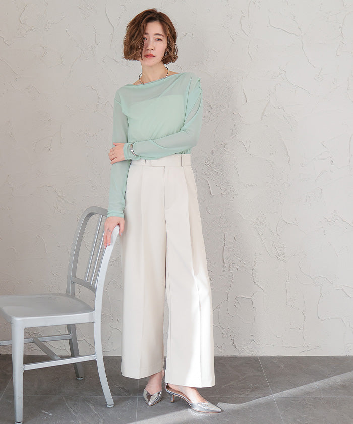 ユアーズ ur's 2wayシアードレープカットソー （ホワイト） ホワイト