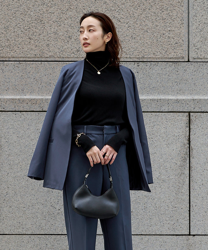 ユアーズ ur's ベルト付ノーカラージャケット （グレージュ） グレージュ