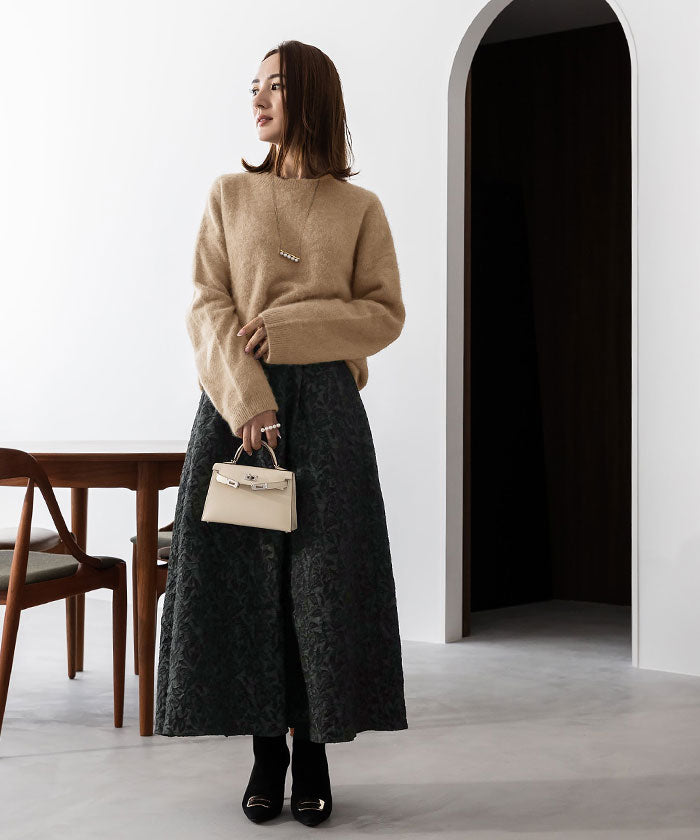 ユアーズ ur's ウール混クルーネックニットプルオーバー