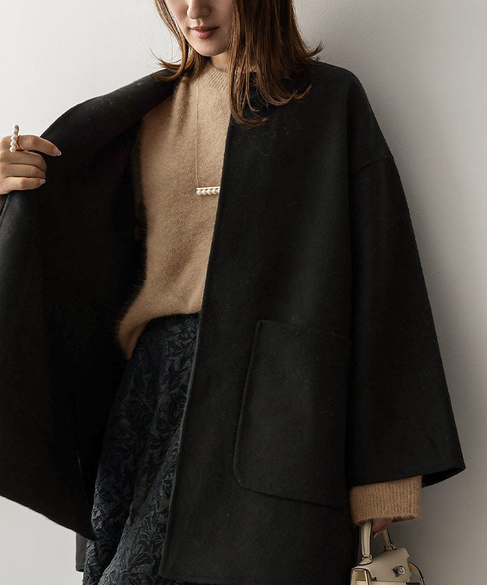 ユアーズ ur's ウール混クルーネックニットプルオーバー