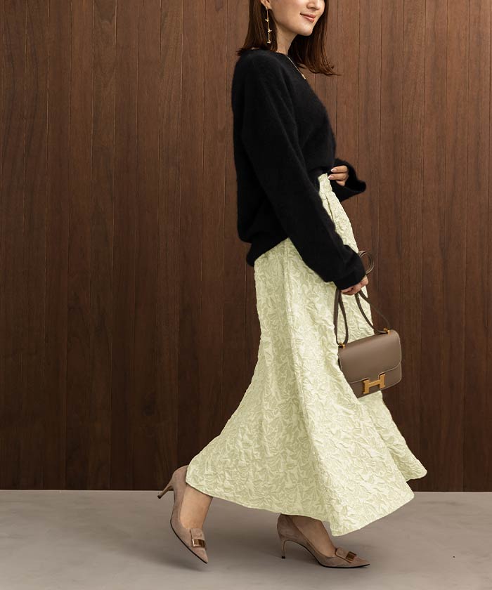 ユアーズ ur's ウール混クルーネックニットプルオーバー