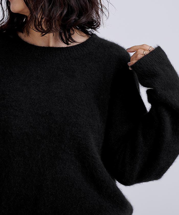 ユアーズ ur's ウール混クルーネックニットプルオーバー