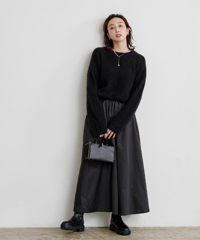 ユアーズ ur's ウール混クルーネックニットプルオーバー