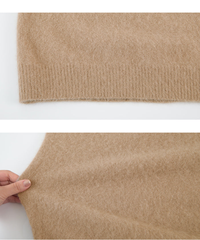 ユアーズ ur's ウール混クルーネックニットプルオーバー