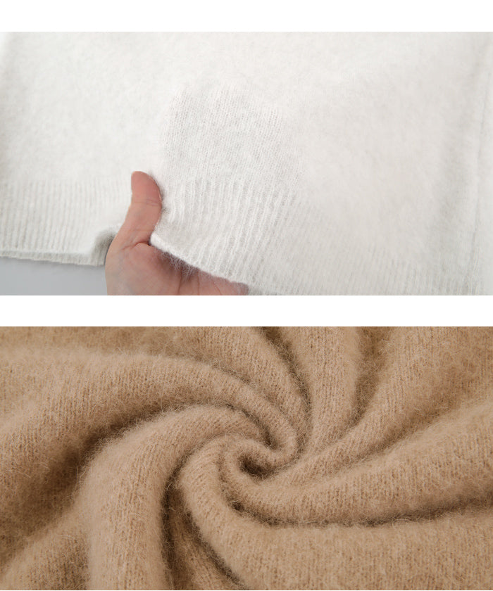 ユアーズ ur's ウール混クルーネックニットプルオーバー