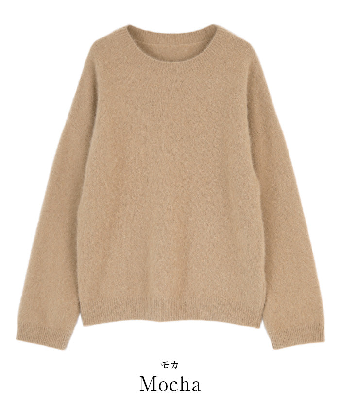 ユアーズ ur's ウール混クルーネックニットプルオーバー