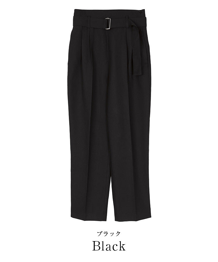 ユアーズ ur's リネンライクハイウエストテーパードパンツ （アイボリー） アイボリー